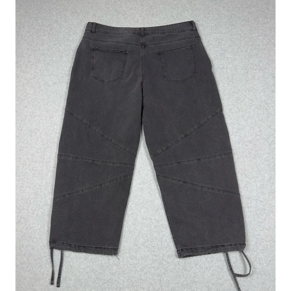 Madden NYC Jeans Womens 18‎ Gray Drawstring Cropped Streetwear - Picture 10 of 11